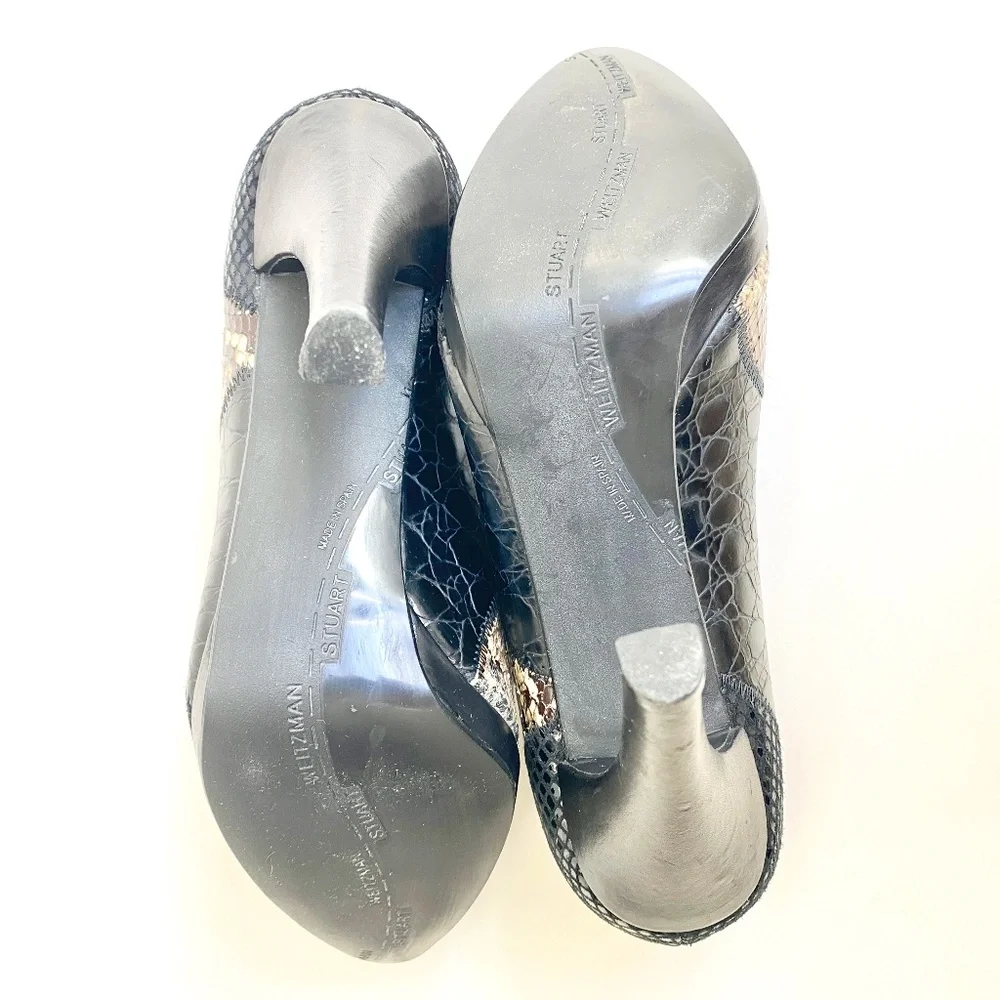 Stuart Weitzman Snakeprint Heels Size 6.5 - Picture 5 of 12